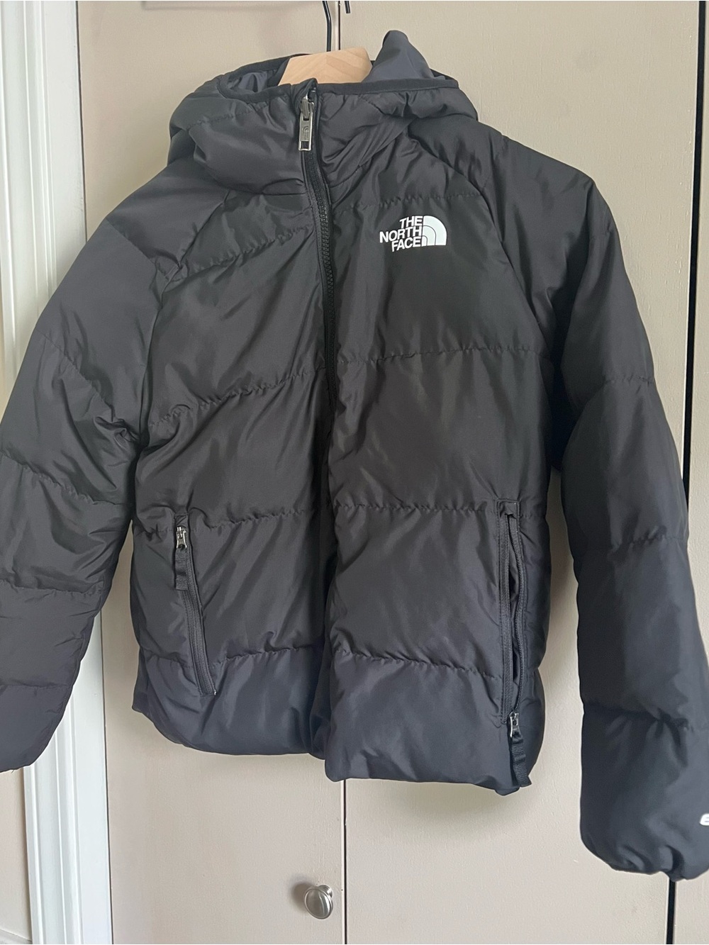 The North Face Kids Black Hooded Puffer Jacket